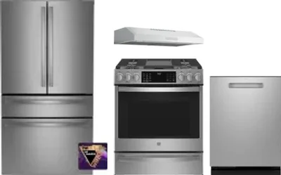 4 Piece Package Includes Refrigerator, Range, Hood And Dishwasher